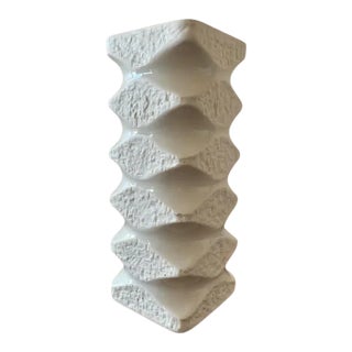 1970s Fun Kpm German Op Art White Mid Century Vase For Sale