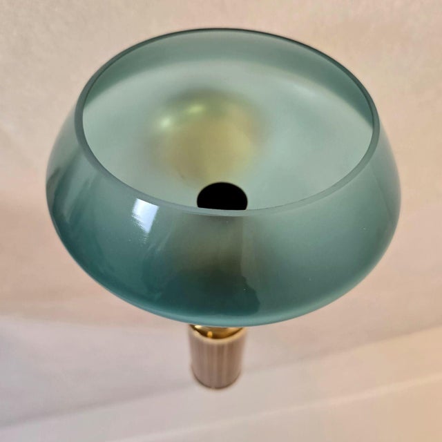 1990s Pair of Blue and Beige Murano Glass Sconces For Sale - Image 9 of 11