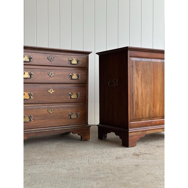 Late 20th Century Georgian Cherry Bachelor Chests, Pair For Sale - Image 14 of 17