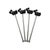 Vintage Glass Cocktail Glass Swizzle Sticks With Black Scottie Dog Figurine Toppers - A Set of 12 For Sale - Image 4 of 12