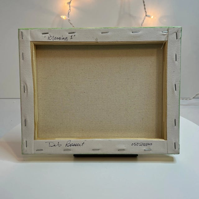 2020s "Blooming 1" Floral Contemporary Stretched Canvas Acrylic Painting For Sale - Image 5 of 5