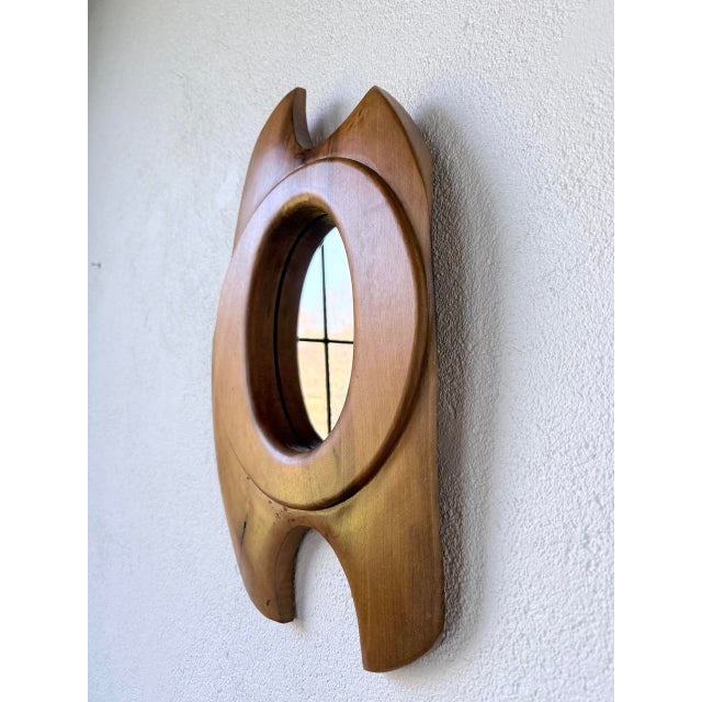 Organic Walnut Mirror, 1960s For Sale - Image 4 of 18