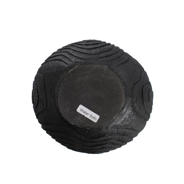 Kenneth Ludwig Chicago Faux Bois Round Bowl in an Ebony Finished Polyresin For Sale - Image 4 of 11