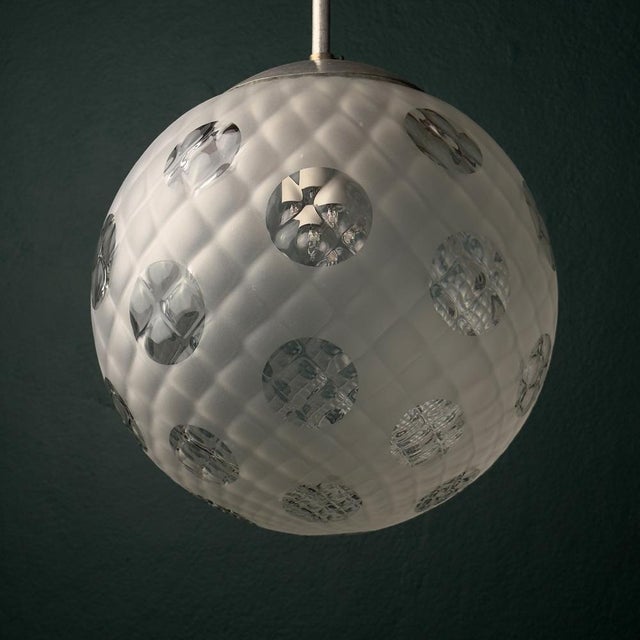 1950s Vintage Murano Sphere Ball Pendant Lamp, 1950s For Sale - Image 5 of 14