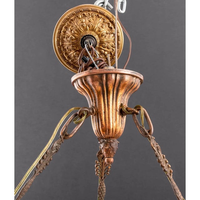 Early 20th Century Antique 1930s Neoclassical Art Deco Inverted Pendant For Sale - Image 5 of 5