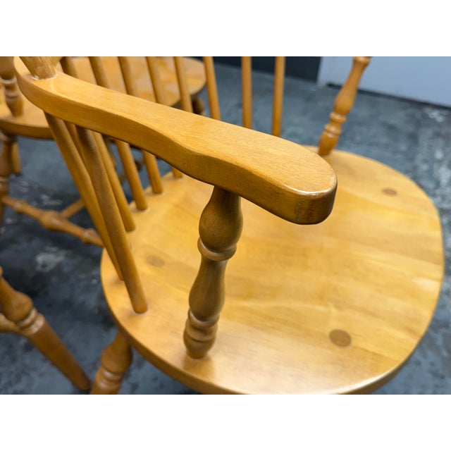 Vintage Habersham Plantation Windsor White Oak Chairs, Set of Six For Sale - Image 9 of 12