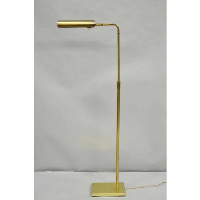 Late 20th Century Mid Century Modern Koch & Lowy Brass Pharmacy Reading Adjustable Floor Lamp For Sale - Image 14 of 15