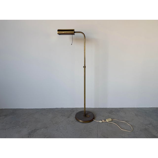 1970s Mid-Century Modern Koch & Lowy Style Adjustable Brass Floor Lamp For Sale - Image 11 of 12