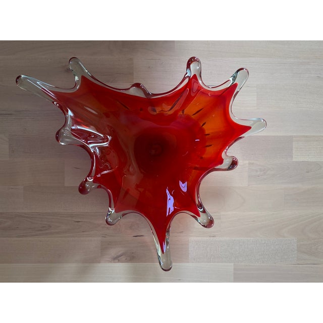 1960s Large Mid-Century Red Pop Art Splash Murano Glass Bowl For Sale In New York - Image 6 of 12