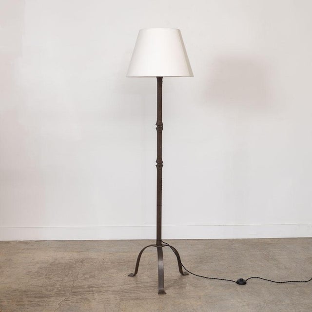 1940s French Iron Brutalist Floor Lamp For Sale - Image 4 of 12