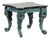 Late 20th Century Verdigris Bronze Side Table with Mythological Figures & Black Marble Top For Sale