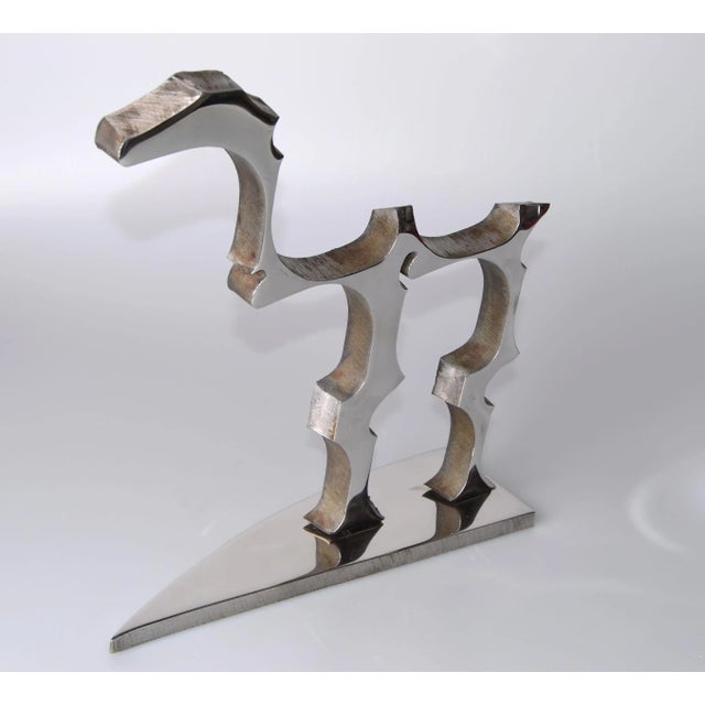 Abstract Abstract Stainless Steel Dinosaur Sculpture For Sale - Image 3 of 9