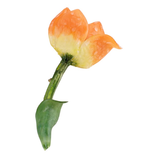 Monique Vedie Talosel Resin Tulip Floral Brooch, Line Vautrin School For Sale