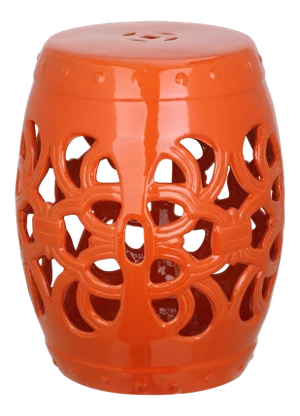 Vine Garden Stool in Orange