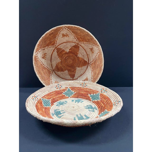 African Hand Woven Basket Bowls - Set of 2 For Sale - Image 13 of 13