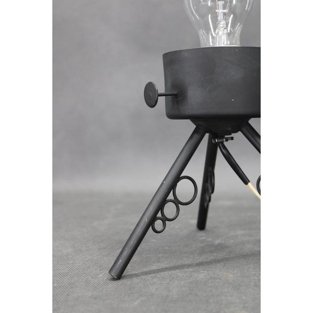 Mid-Century Modern Table Lamp with Sculptural Glass Shade and Metal Tripod, 1960s For Sale - Image 10 of 17