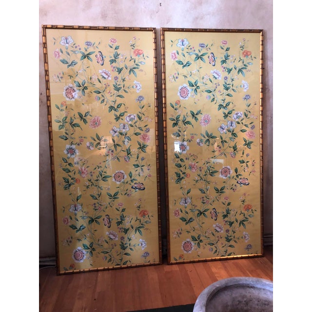 1970s Vintage Framed Gracie Wallpaper Panels A Pair