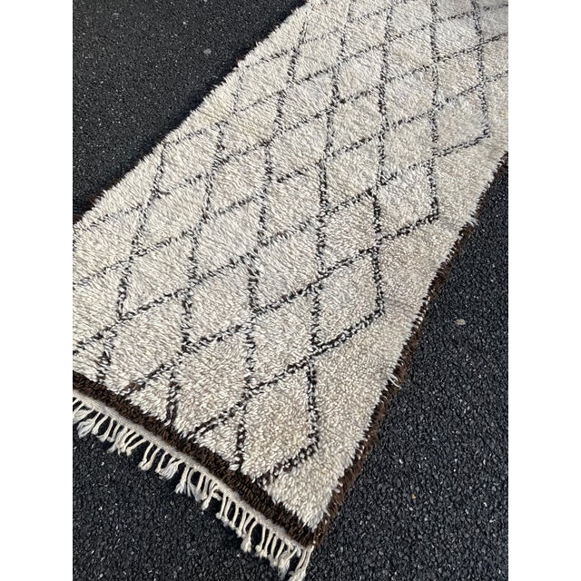 Moroccan Beni Ourain Rug, Expert Berber women wove and knotted this Beni Ourain style rug using their bare hands. Natural...