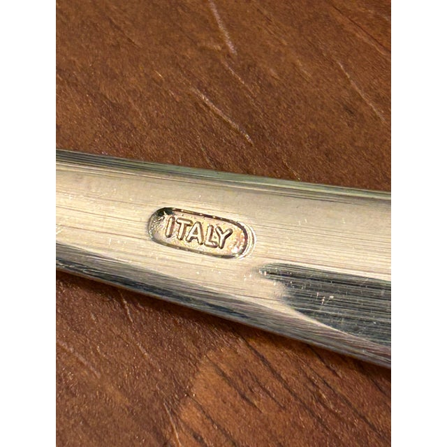 Silver Vintage Large 12.5” Italian Silver Plate Salad or Buffet Serving Pieces For Sale - Image 8 of 8