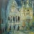 Expressionism A Large Oil on Masonite Painting Depicting a City View Painting Featuring a Clock Tower. Unsigned. For Sale - Image 3 of 12