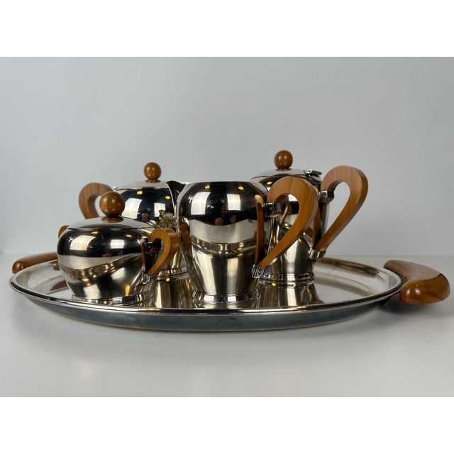 1970s Vintage Silver-Plated Coffee Set from Alessi, 1970s, Set of 5 For Sale - Image 5 of 10