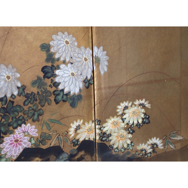 1950-1960s Showa Era Pair of Painted Japanese Byobu Screens For Sale - Image 13 of 18