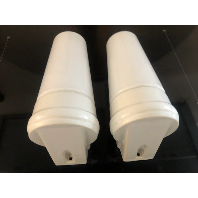 1960s Model 6080 White Porcelain & Opaline Glass Wall Lights by Sigvard Bernadotte for IFÖ, 1960s, Set of 2 For Sale - Image 5 of 12