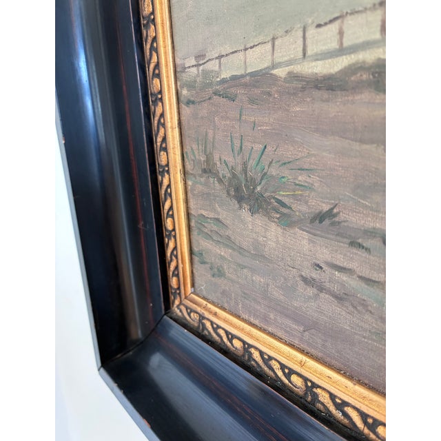 Vintage Original Seascape Oil Painting, Signed Beachside Art For Sale - Image 11 of 14
