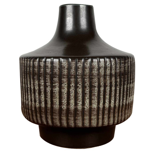 Mid-Century East German GDR Pottery Vase from Veb Haldensleben, 1960s For Sale