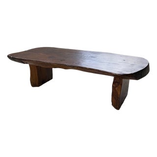 Brutalist Handcrafted Coffee Table, 1950s For Sale
