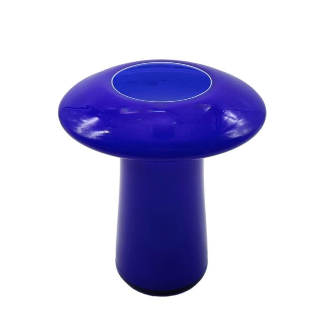 Mid-Century Modern Vintage Italian Cobalt Blue Glass Vase by Angelo Mangiarotti for Knoll International, 1960s For Sale - Image 3 of 6