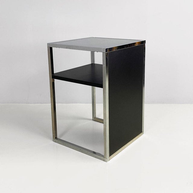 Italian Modern Chromed Steel, Wood and Glass Table, 1990s For Sale - Image 6 of 18