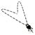1920s Czechoslovakian Art Deco Black Glass and Crystal Geometric Pendant Necklace, 1920s For Sale - Image 5 of 11
