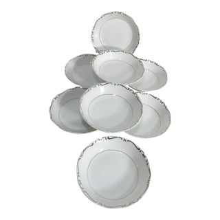 Vintage Ucagco Dessert Berry Bowls Set of 8 Embassy Platinum For Sale