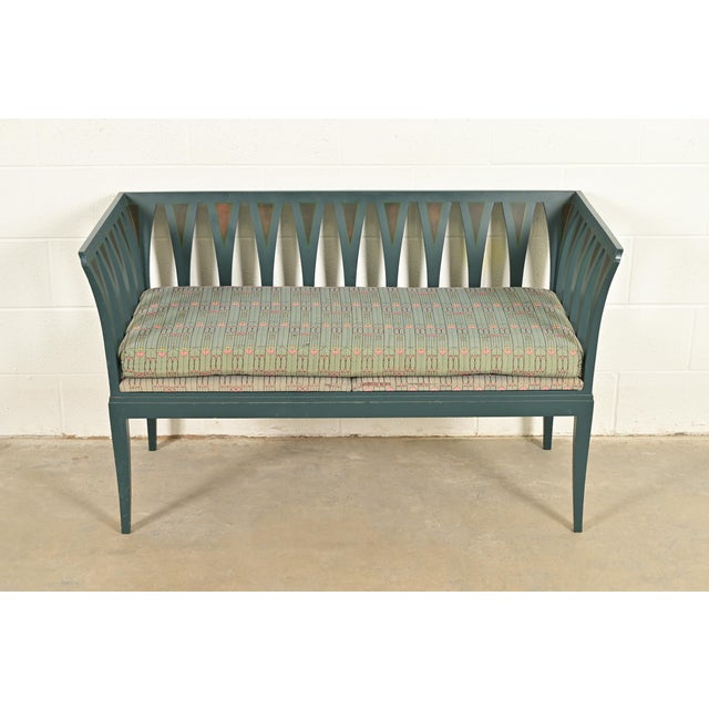 A rare and outstanding Art Nouveau style settle sofa or bench Designed by Eliel Saarinen in 1929 Produced by Adelta Oy...