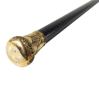 Late 19th Century American Gold Filled Presentation Cane Walking Stick For Sale