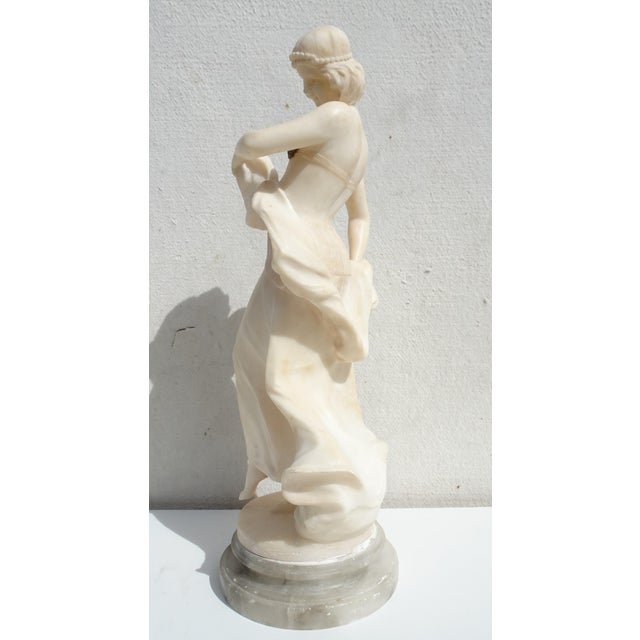 Art Nouveau Carved Alabaster and Bronze Dancer, 1890s For Sale - Image 3 of 18