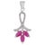 Three Stone Marquise Ruby & Diamond Pave Bail Pendant in Sterling Silver - Carat and her For Sale - Image 11 of 15