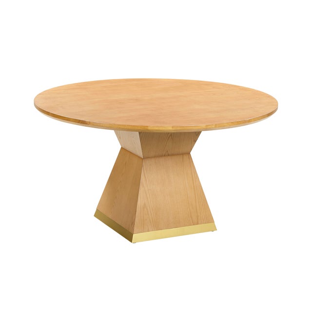 Tan Nolan Natural Wood Round Dining Table For Sale - Image 8 of 8