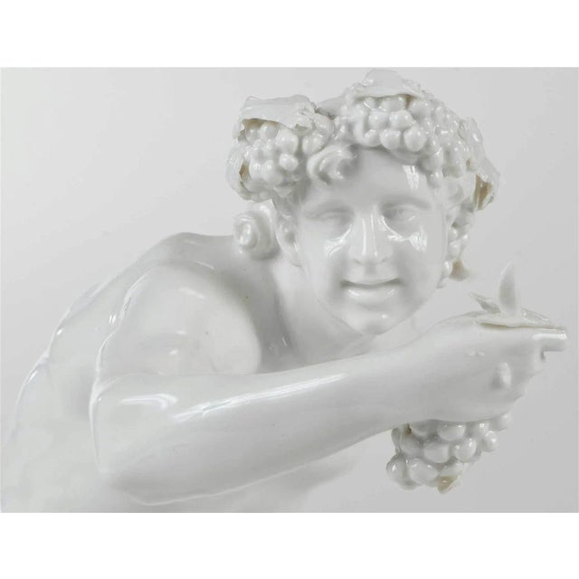 19th Century Antique 19th Century Nympheburg Blanc De Chine Porcelain Figures of Ceres & Bacchus - a Pair For Sale - Image 5 of 10