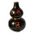 Vintage Cloisonné Enamel Double-Gourd Vase – Black Ground With Gilt Bat & Cloud Motif For Sale