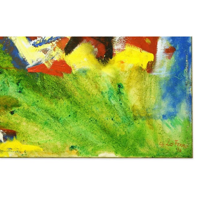 Percorso Storico is an original oil painting on canvas, realized in 1996 by the Italian artist Giorgio Lo Fermo. Hand-...