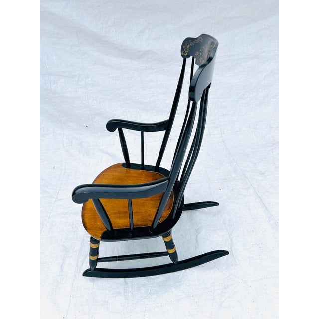 1980s 1980s Nichols & Stone Black Stenciled Rocler For Sale - Image 5 of 6