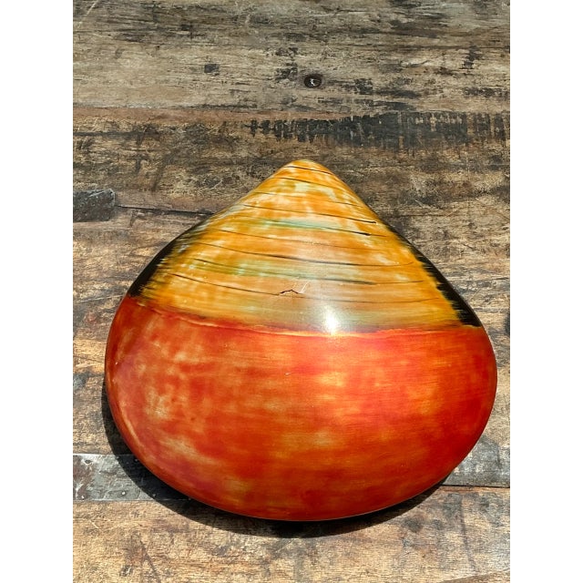 Wood Vintage Lacquered Clam Shell Box For Sale - Image 7 of 12