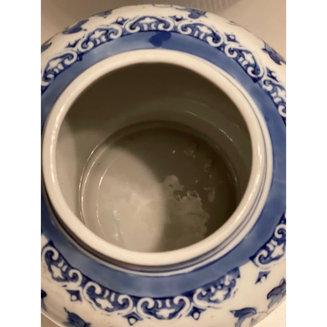 Ceramic Late 20th Century Chinese Blue & White Porcelain Ginger Jar, Stamped For Sale - Image 7 of 8