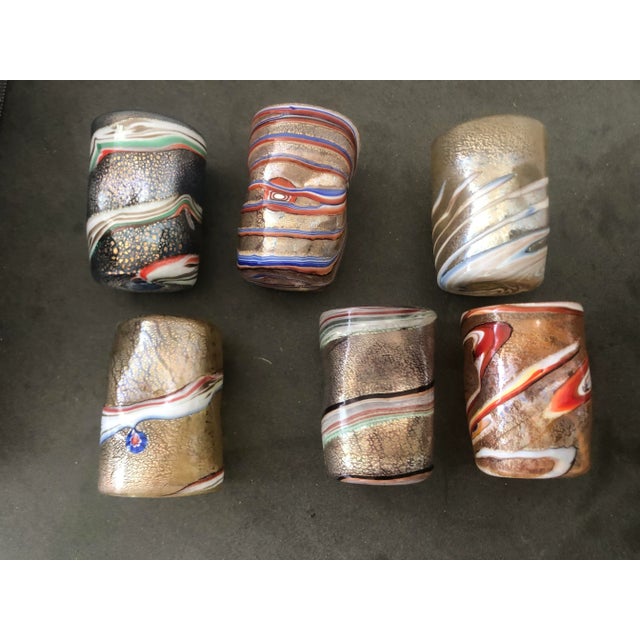 Red 2000s "Murrisa Murano Glass" Glasses- Set of 6 For Sale - Image 8 of 13