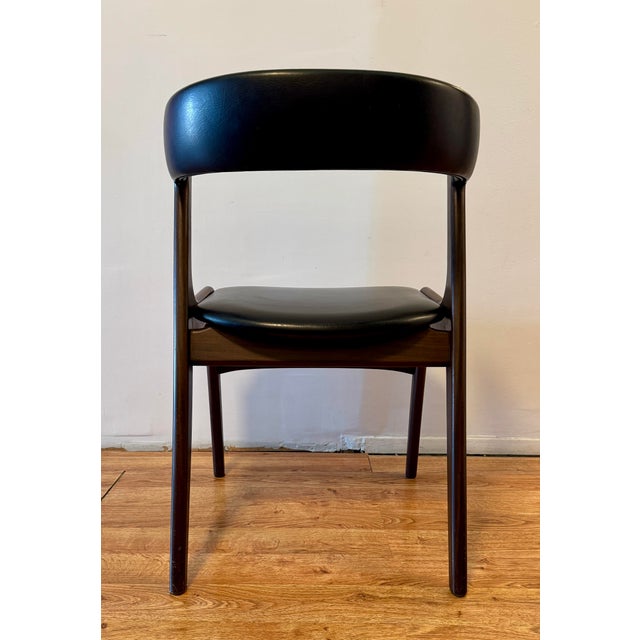 1960s 1960s Pair of “Fire” Armchairs Attributed to Kai Kristiansen Danish Modern Teak & Leather Very Good Condition For Sale - Image 5 of 12