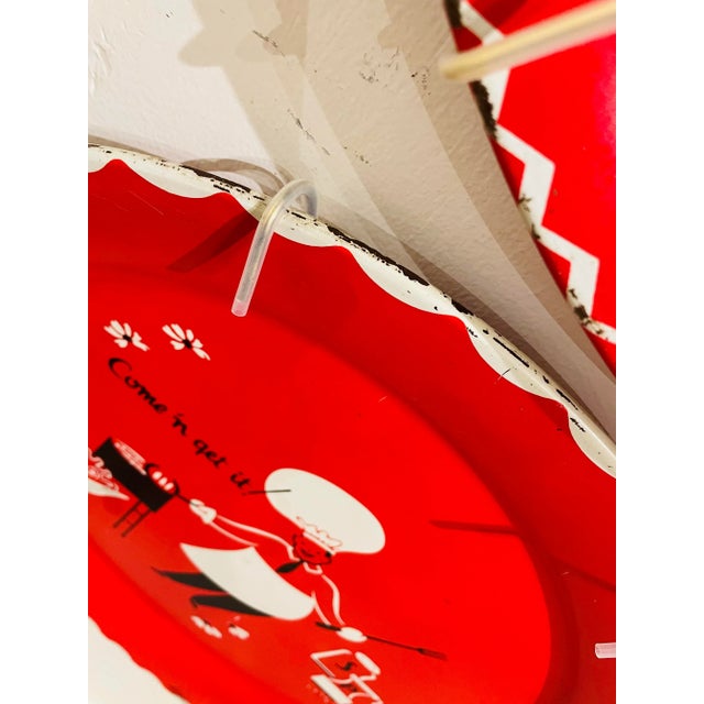 Vintage Marcelline Stoyke Bbq Theme Metal Wall Trays- Set of 3 For Sale - Image 11 of 13