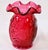 Late 20th Century Vintage Fenton "Country Cranberry" Art Glass Ruffled Daffodil Vase For Sale - Image 5 of 9