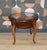 Chippendale Round Side Table with Shelf Wicker and Glass by Ilse Möbel, 1960s For Sale - Image 4 of 15